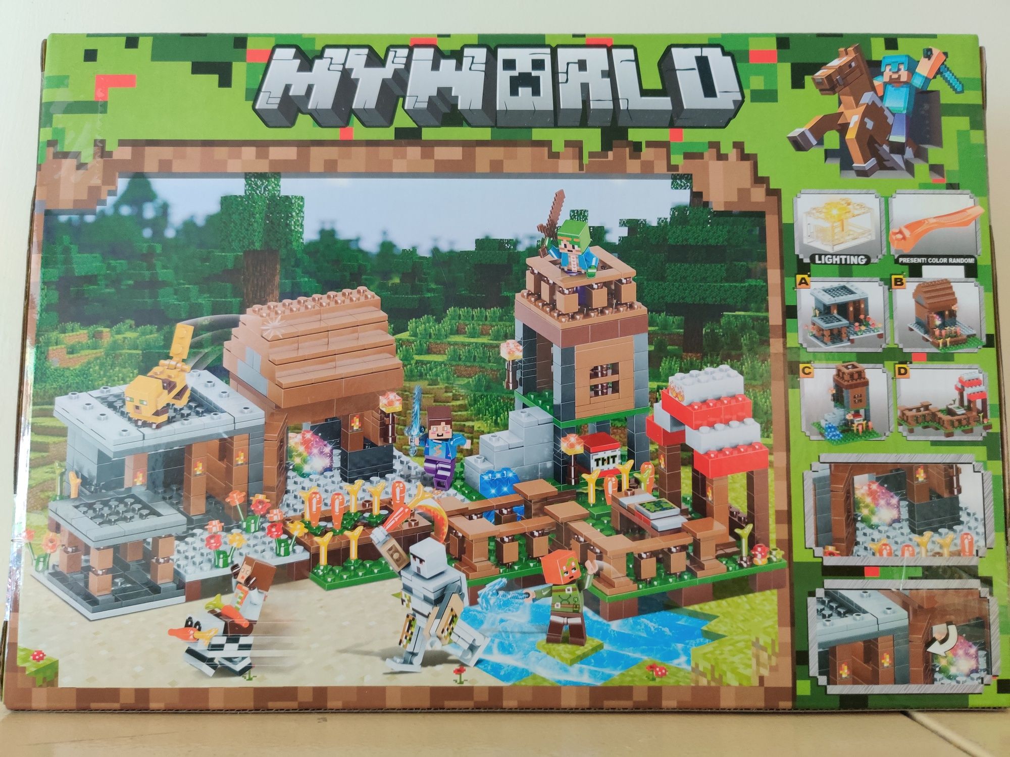 Klocki MINECRAFT My world duża wioska 778 el atak golema miasto-Nowe