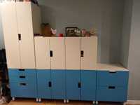 Komplet mebli Stuva z Ikea - meble dziecięce biało - niebieskie