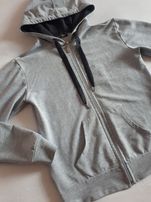 Bluza szara, czarna dżety, ćwieki, kryształki, cekiny