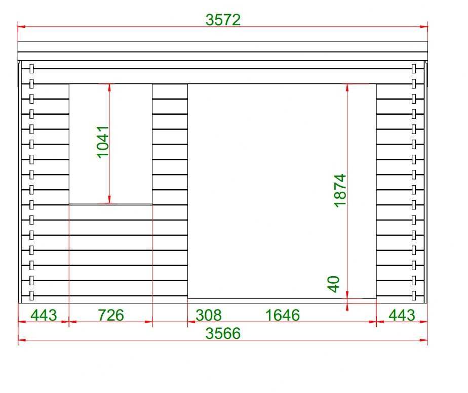 OD RĘKI Domek ogrodowy nowoczesny 28 2,6x3,5 świerk 2,5x3,5 podłoga