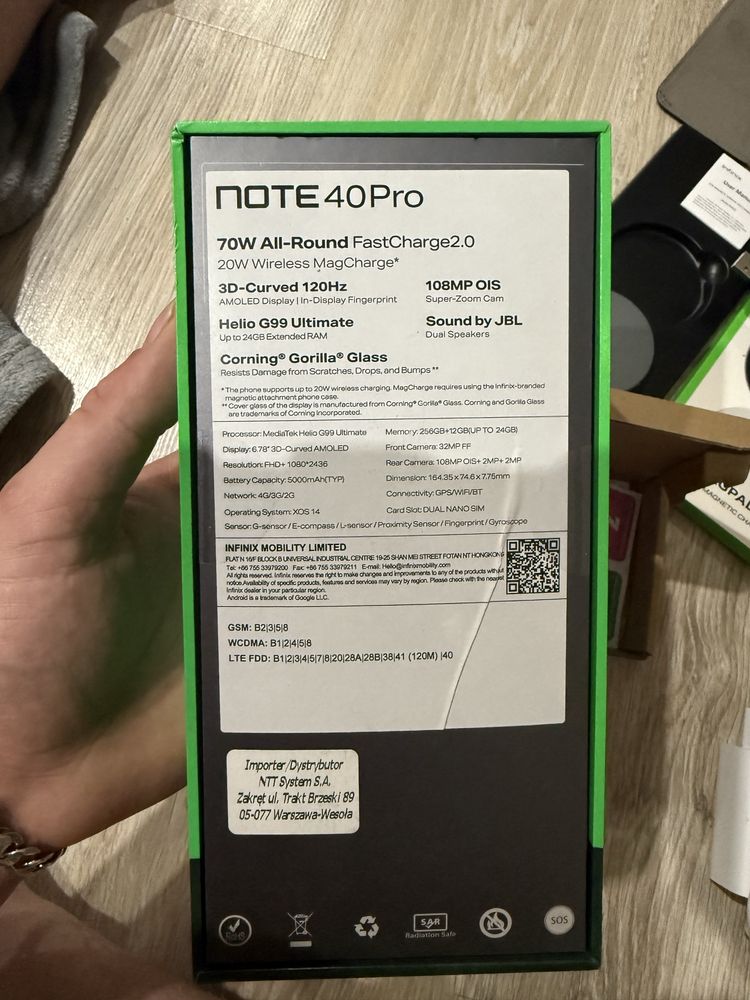 Infinix note 40 pro Gwarancja zakupiony 15.01.2025
