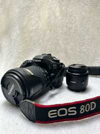 Canon EOS 80D+(50 mm)+(18-270 tamron)+(18-55 mm)+Acessórios