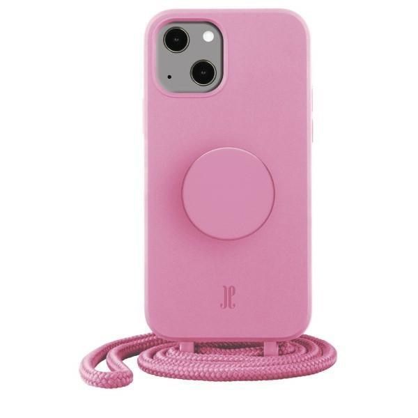 Etui Just Elegance z PopGrip do iPhone'a 14/15/13, różowy