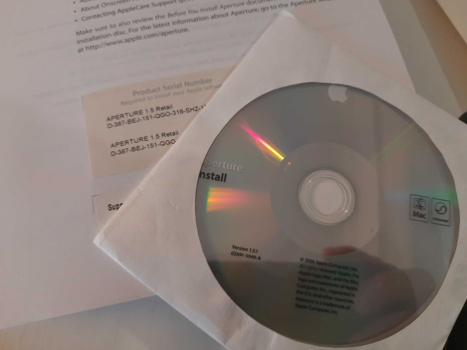 RARO - Software Antigo Apple Macintosh APERTURE 1.5