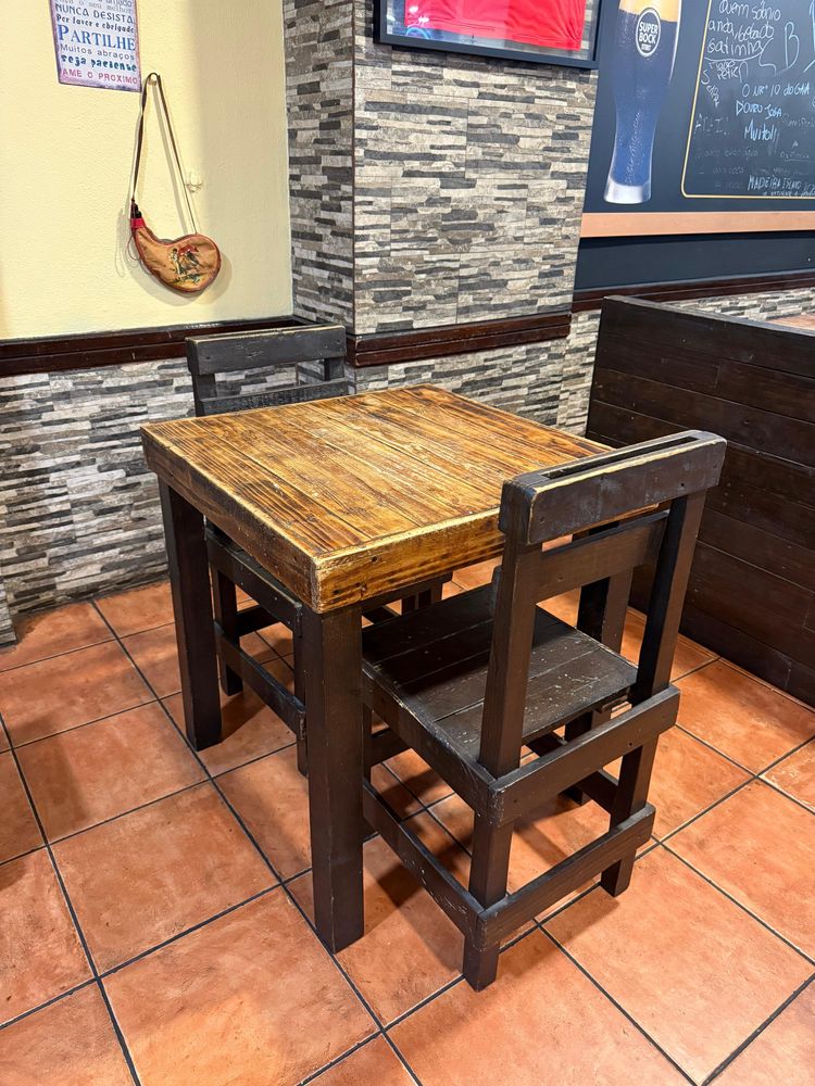 Mesas e cadeiras de retaurante