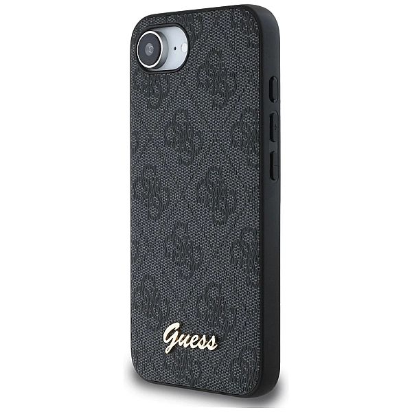 Etui Guess 4G Script Logo MagSafe na iPhone 16e - czarne