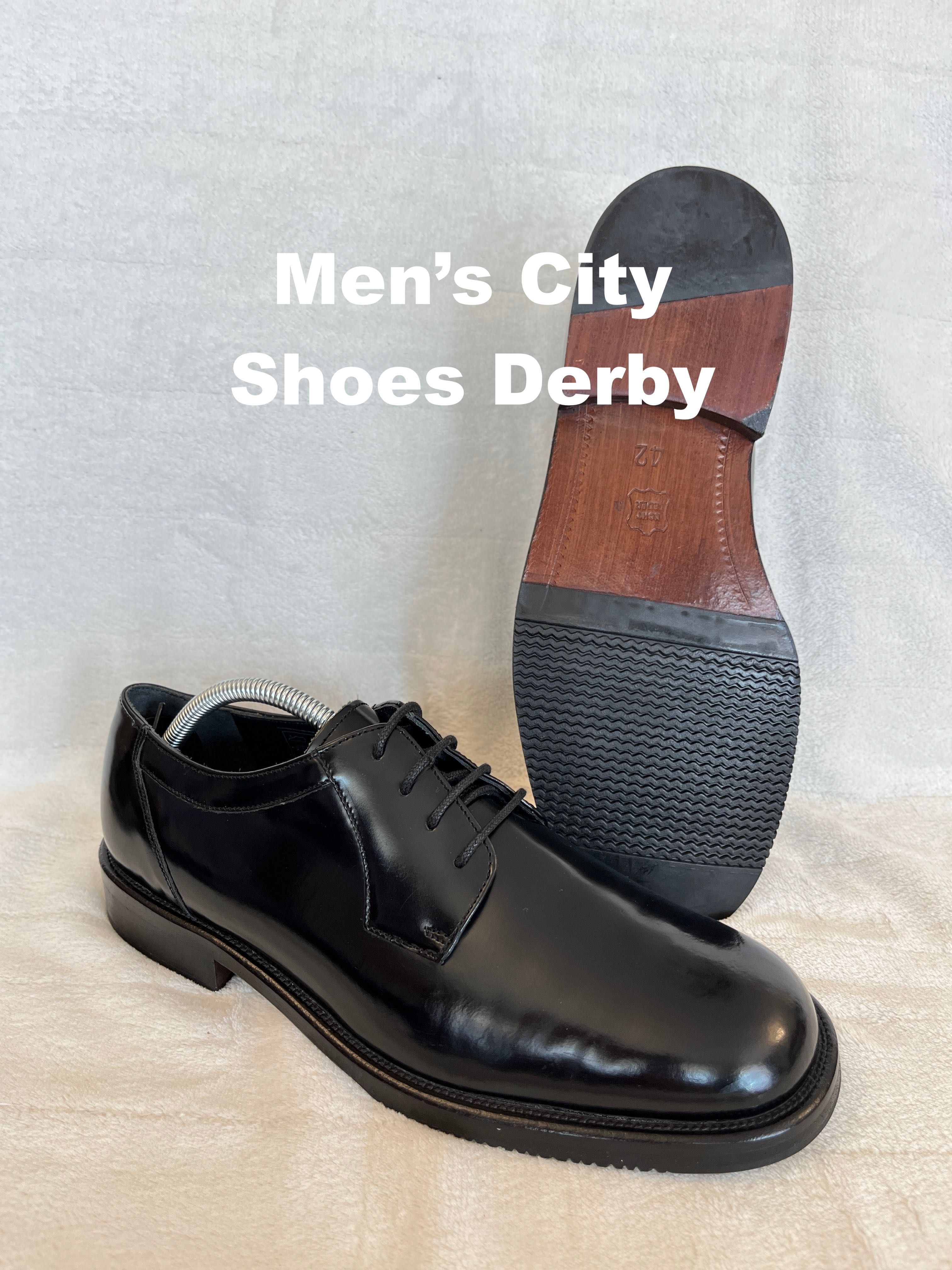 Men's City Shoes całe ze skóry lakierowanej derby półbuty męskie