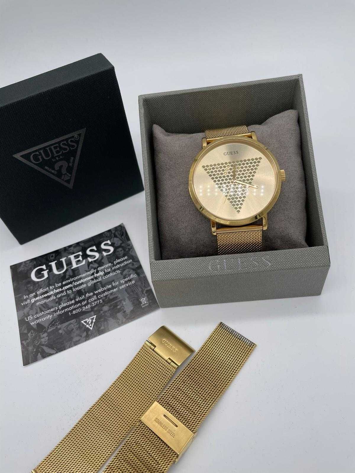 Złoty Zegarek damski Guess Imprint złota bransoleta duży GW0049G1