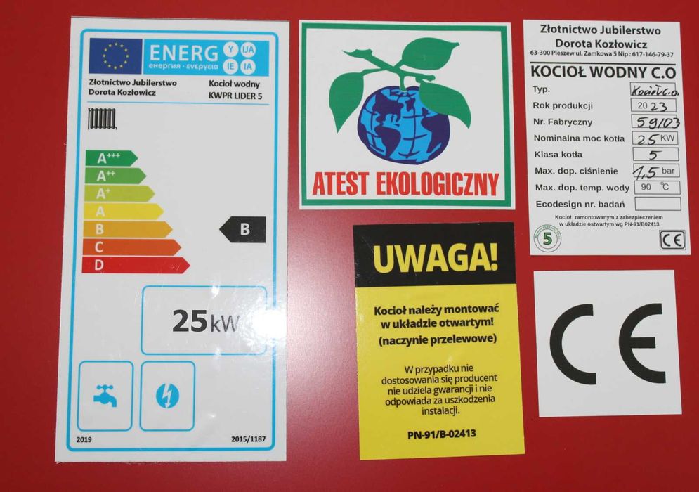 KOTŁY 25 kW Kocioł z PODAJNIKIEM Piec na EKOGROSZEK Klasa 5 Ecodesign