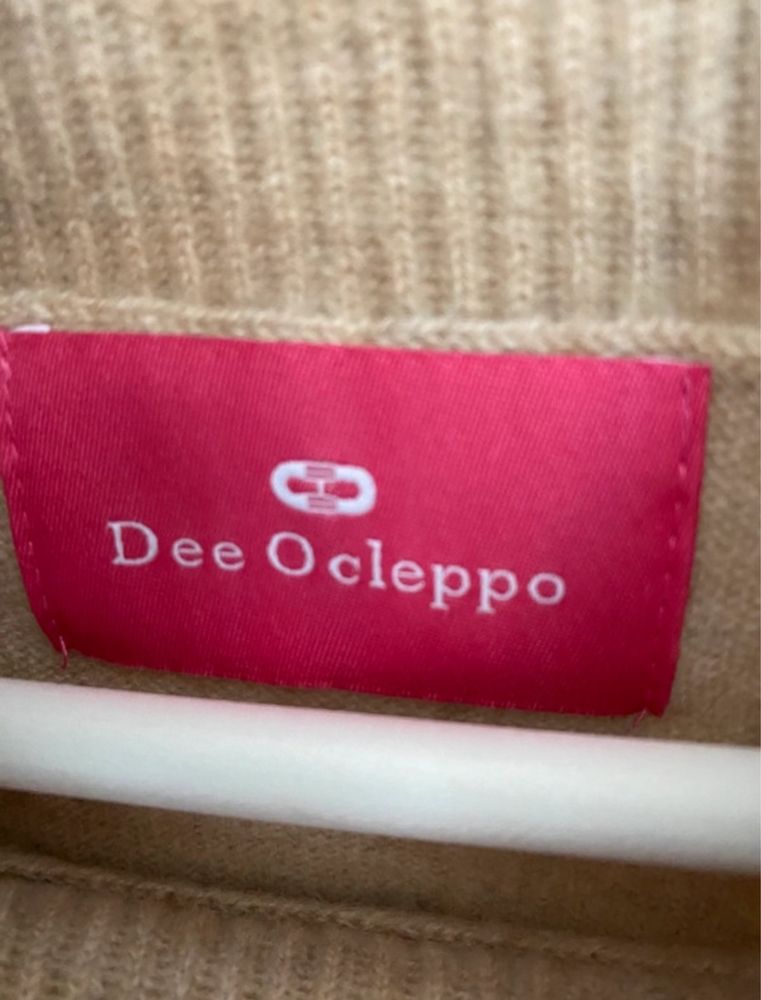 Kaszmirowy damski sweter półgolf piaskowy Dee Ocleppo rozmiar M nowy!