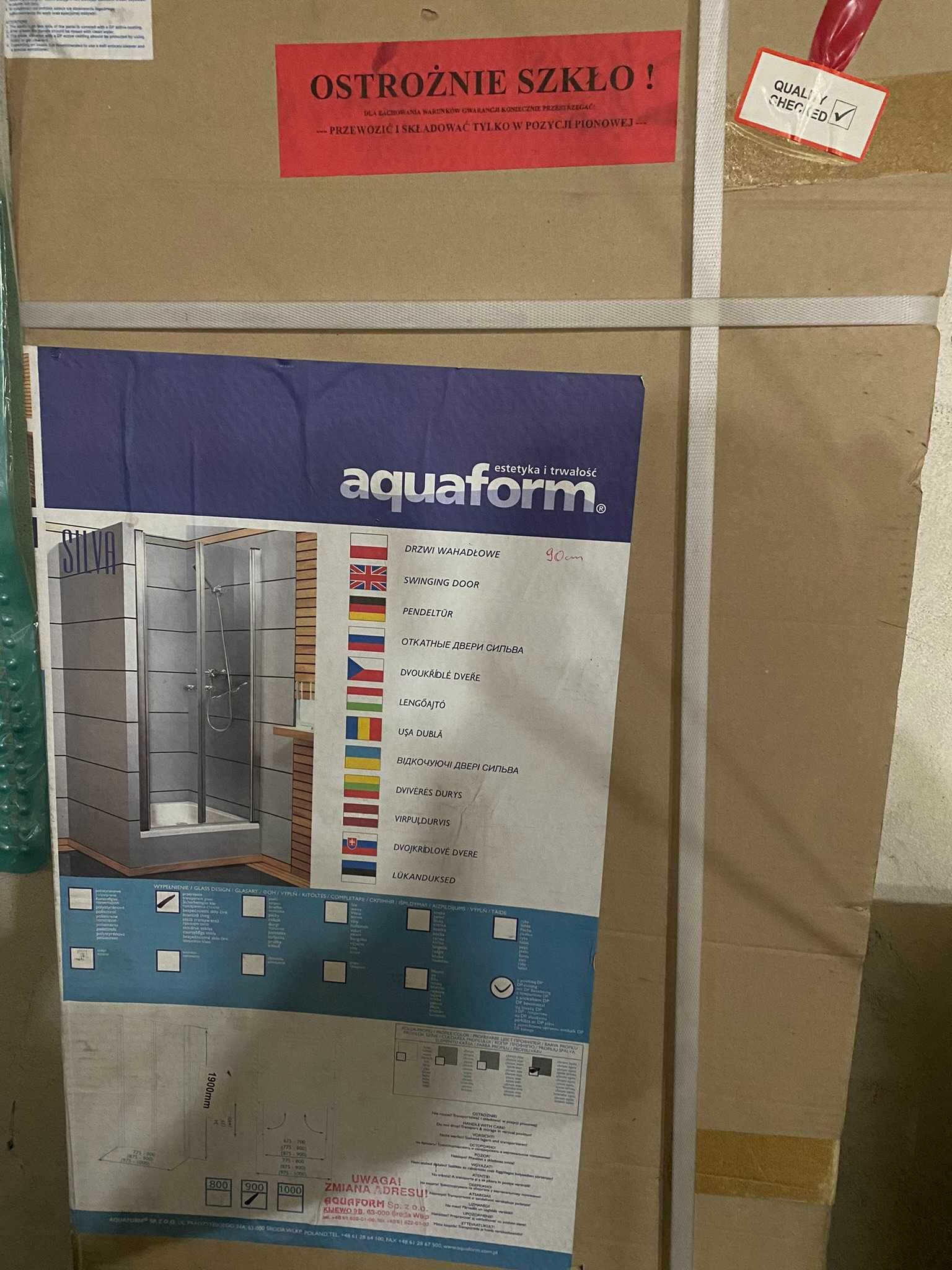 Drzwi prysznicowe wahadłowe Aquaform 90cm