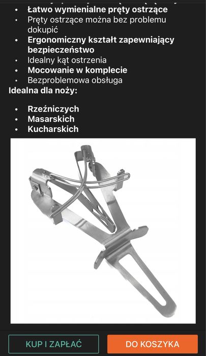 Nierdzewna ostrzałka do noży