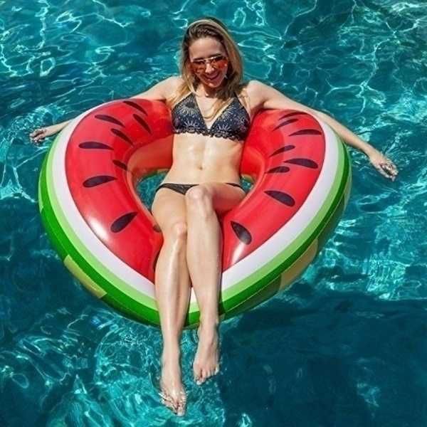 Boia insuflavel Donut melancia água piscina praia verão