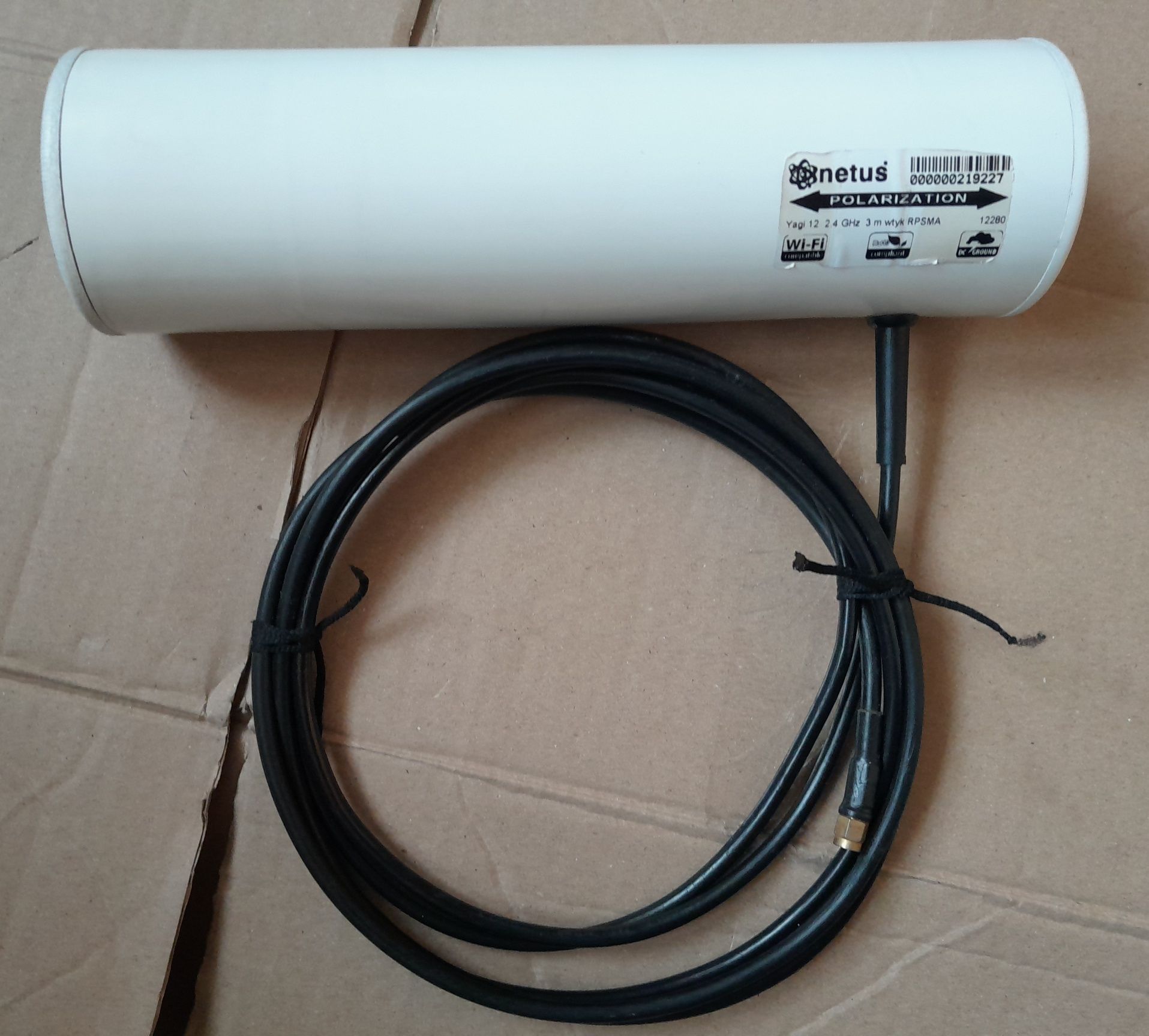 Antena wi-fi 2,4 GHz Netus kierunkowa YAGI 12dbi z kablem 3m wtyk RSMA