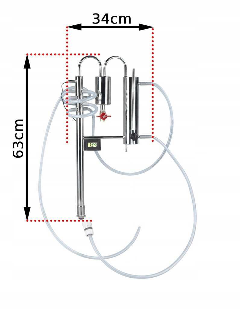 Destylator 12l reflux 4 ZIMNE PALCE, ODSTOJNIK, SZYBKOWAR Kwasoodporny