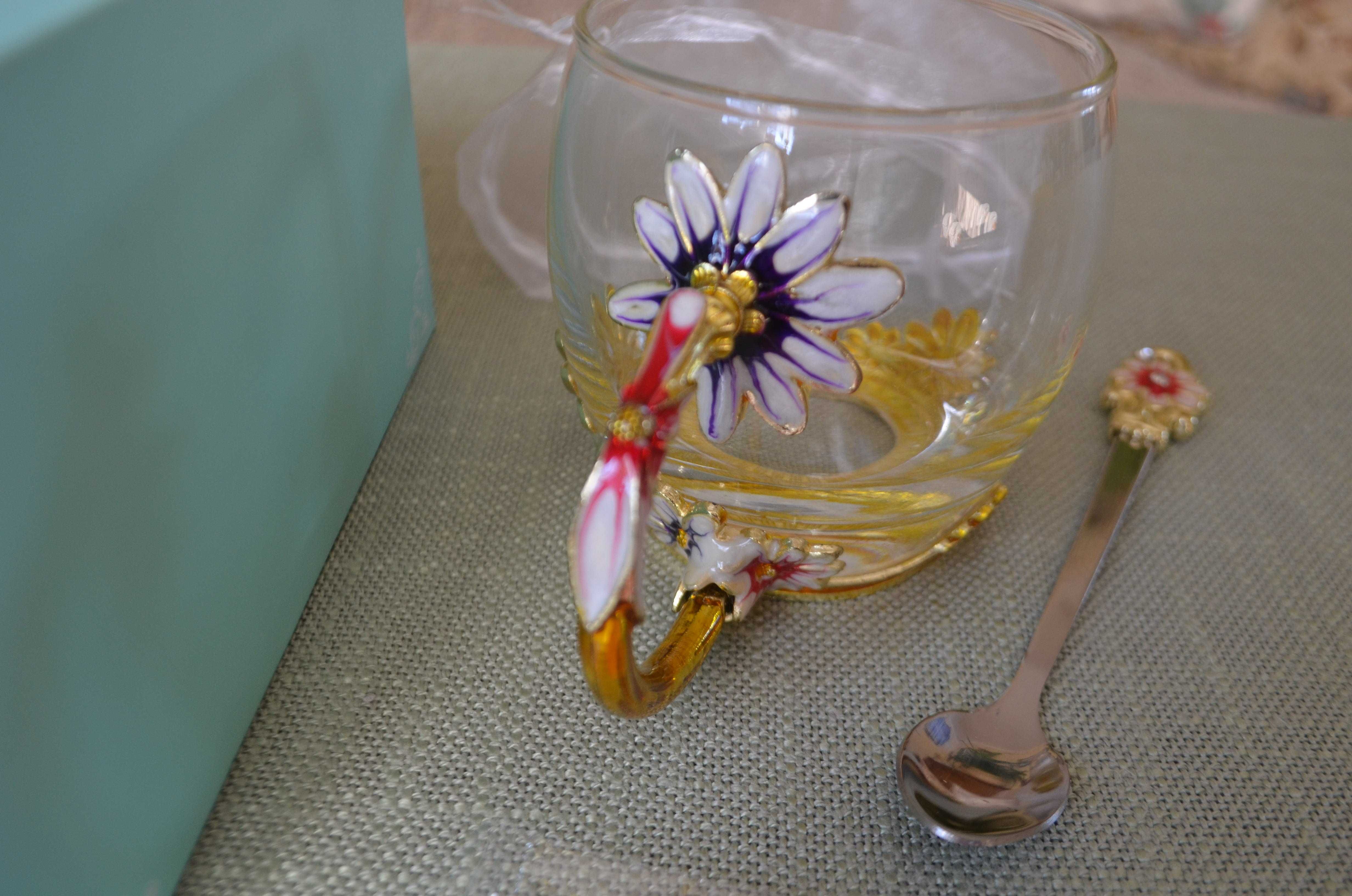 szklanka filiżanka emaliowana Flower Tea Cup seria limitowana