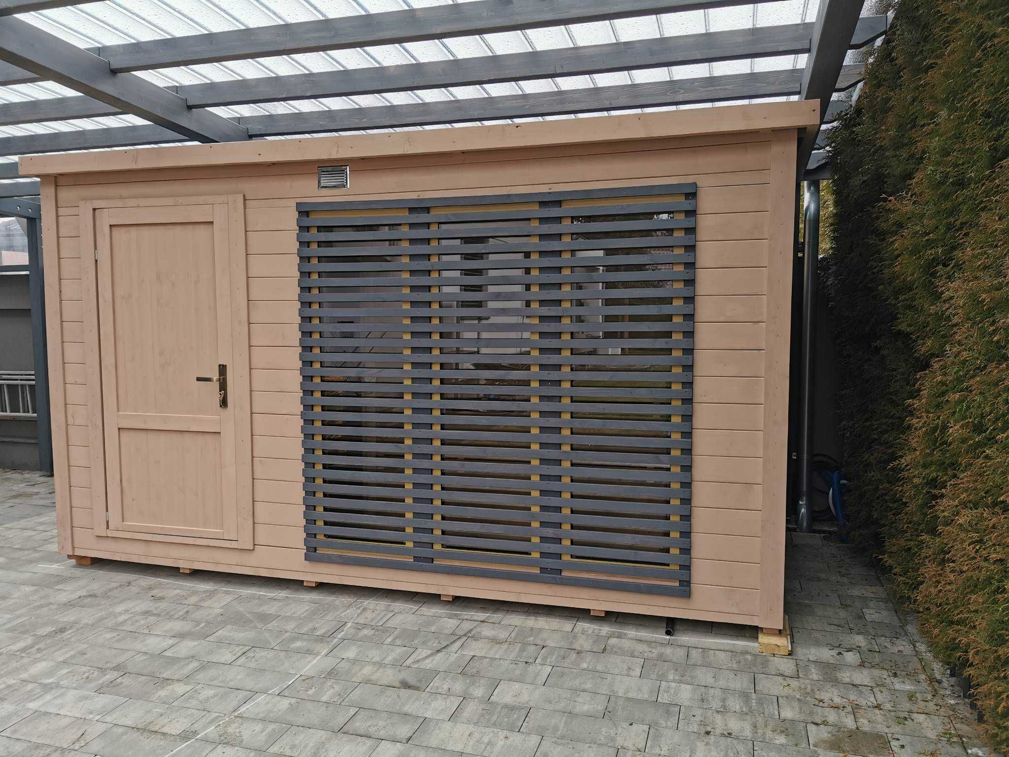 Sauna Ogrodowa 4x2m dwa poziomy ławek Ocieplona Zestaw Raty Leasing