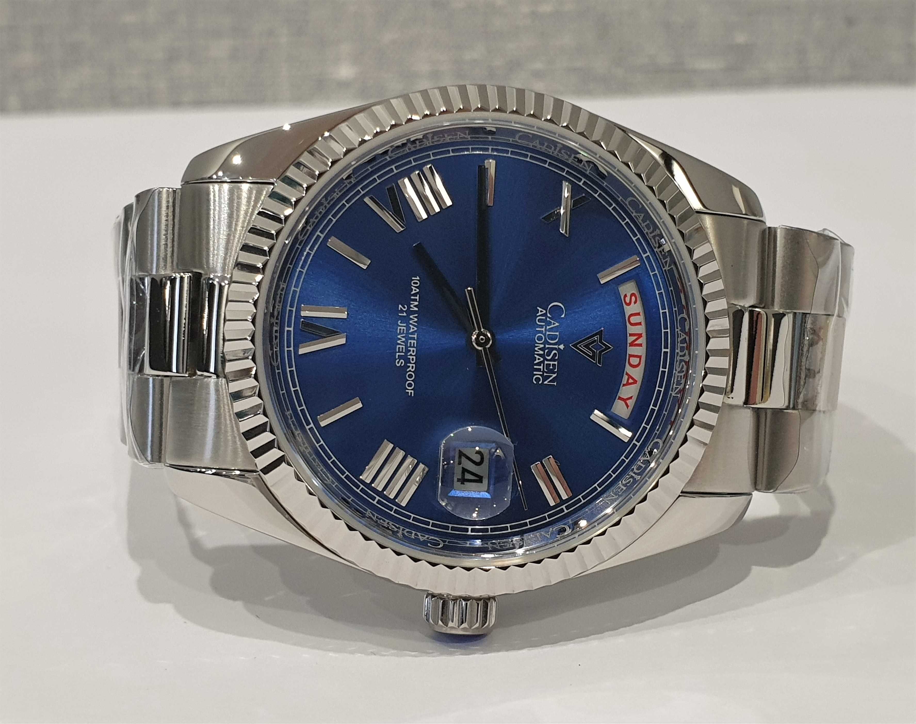 Чоловічий годинник Cadisen DayDate Automatic 21 jewels 100m Sapphire