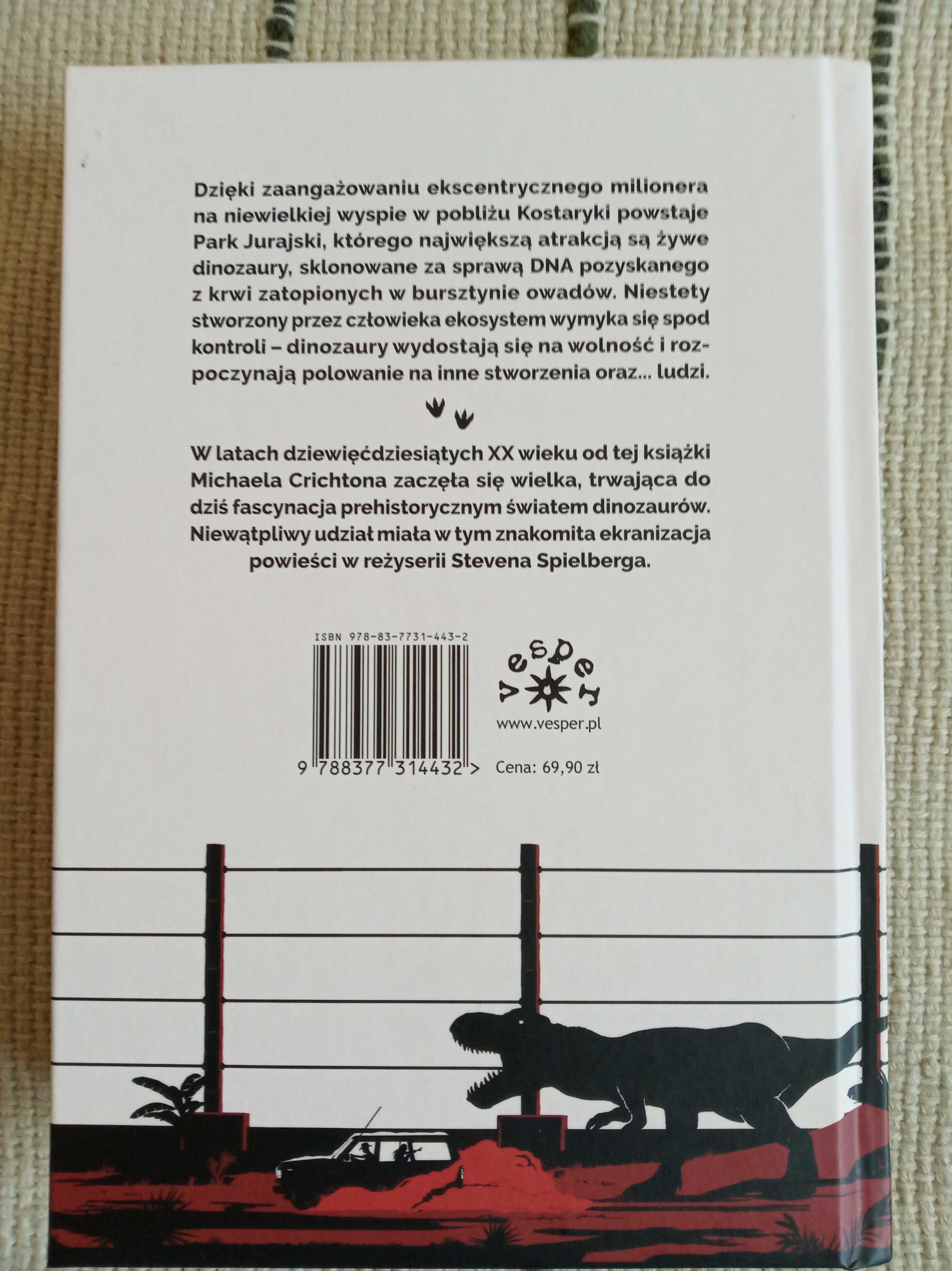 Książka "Park Jurajski" Michael Crichton, 2023, okładka twarda, NOWA