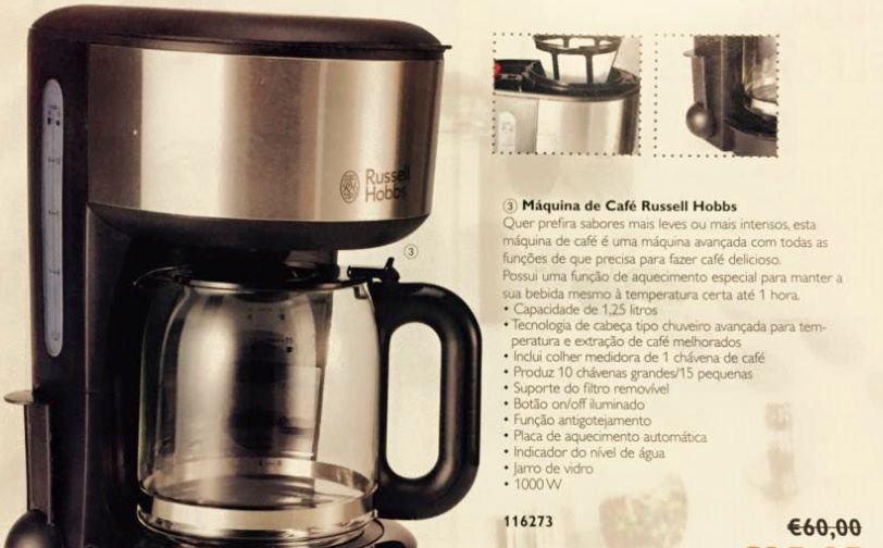 Máquina de café Russell Hobbs NOVA - Super Preço