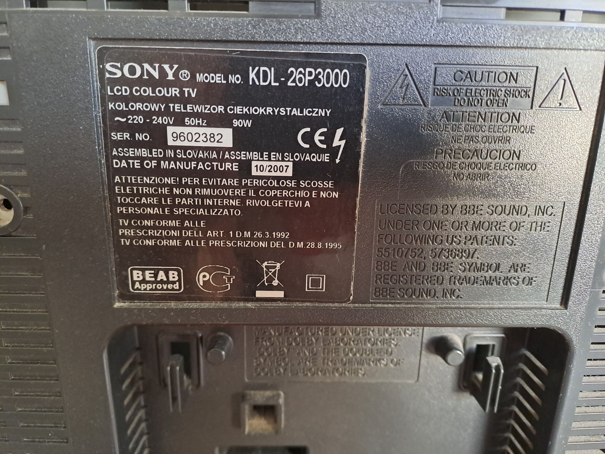 TV/Monitor Sony Bravia 26"