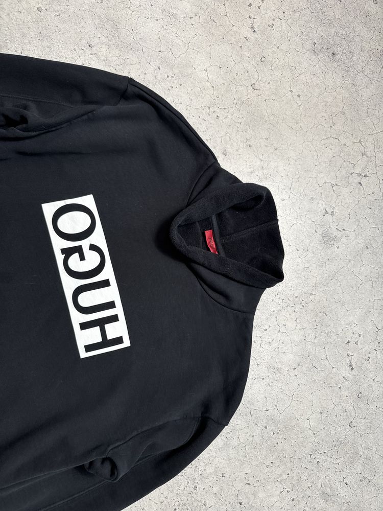 Женская Кофта Hugo Boss Оригинал Черная С Большим Логотипом Размер M