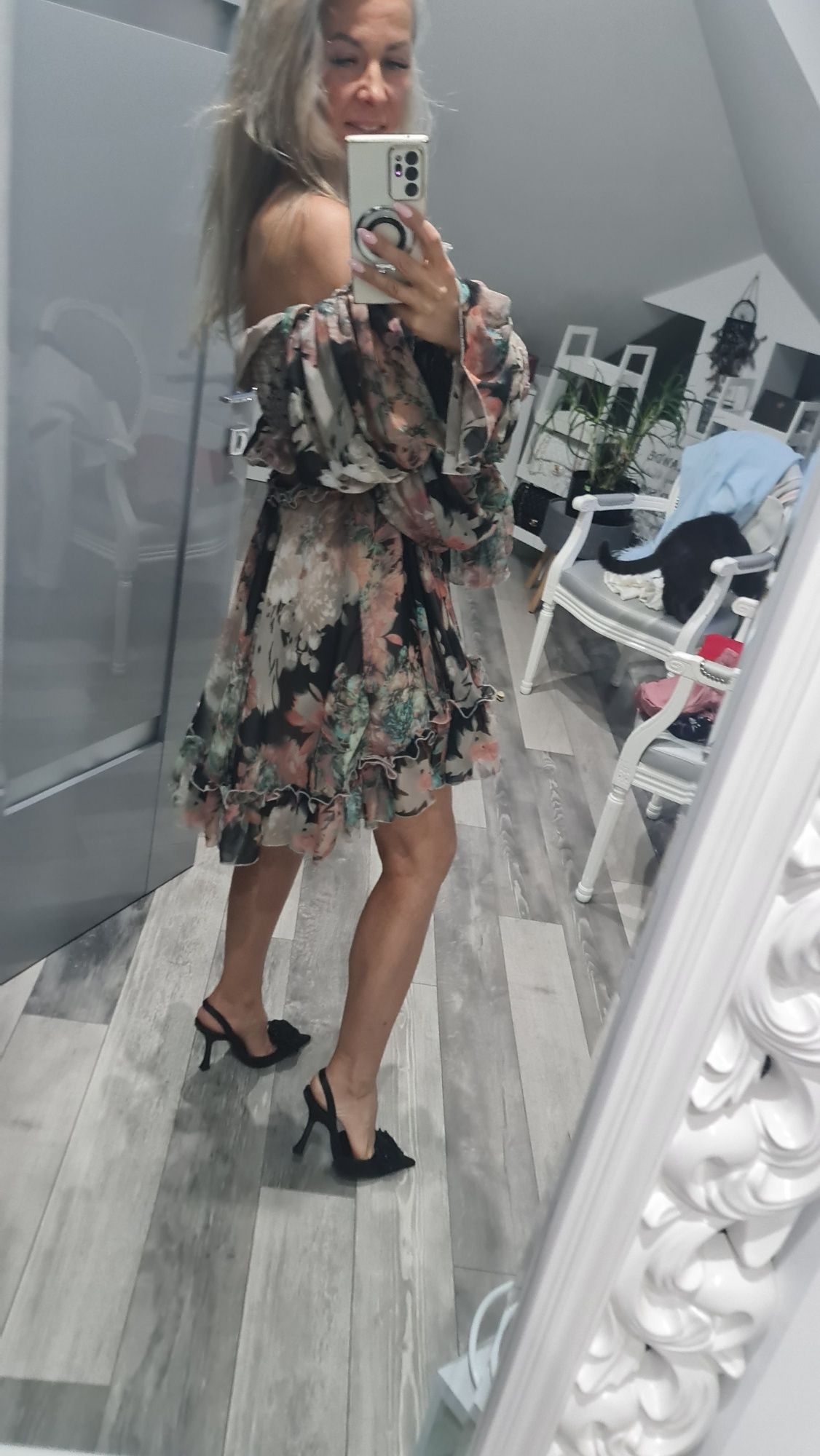 Atelier joanna muzyk sukienka kwiaty 34 36 xs s