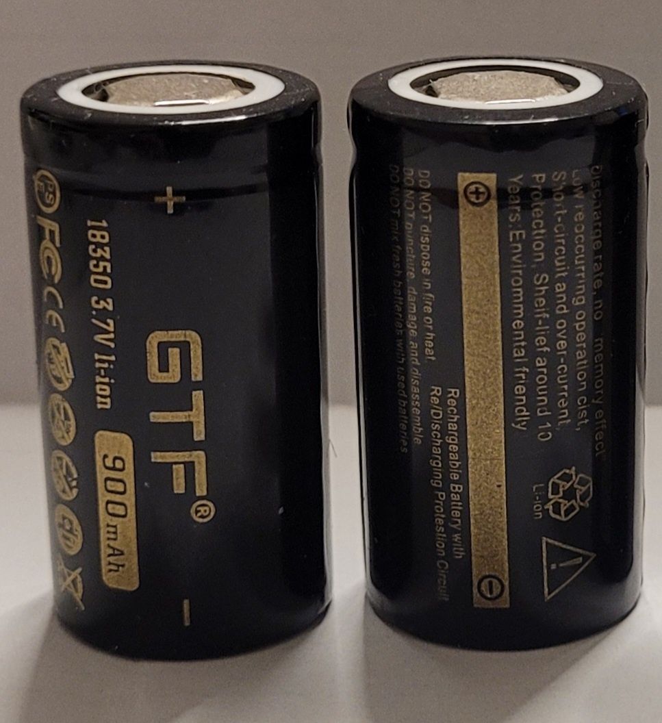 2 sztuki Akumulatorek 18350 akumulatorki Li-ion 900 mAh GTF