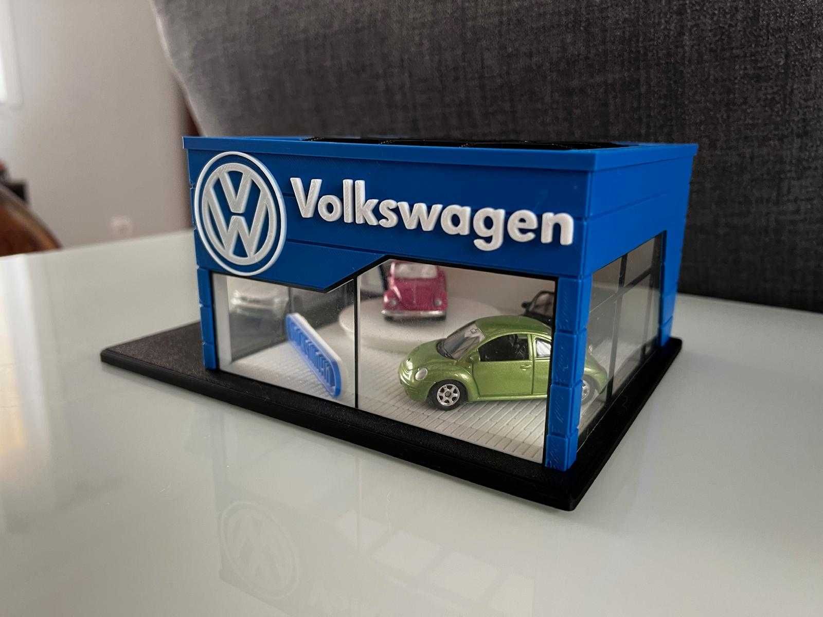 Diorama Stand de Automóveis Volkswagen na escala 1:64