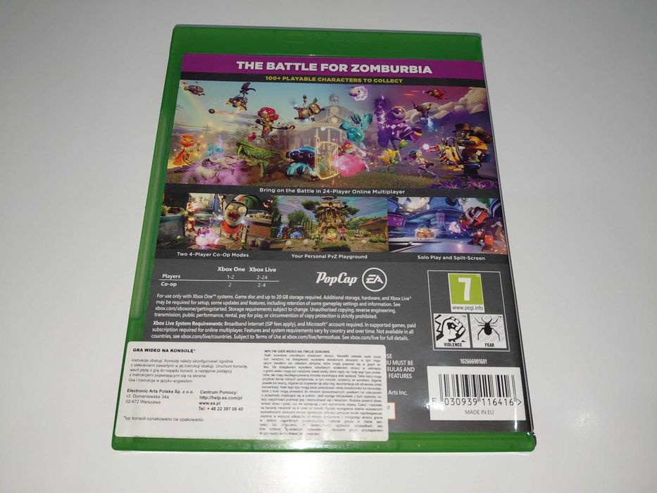 xbox one PLANTS VS ZOMBIES GW2 kultowa strezlanka 1-2 graczy na konsol