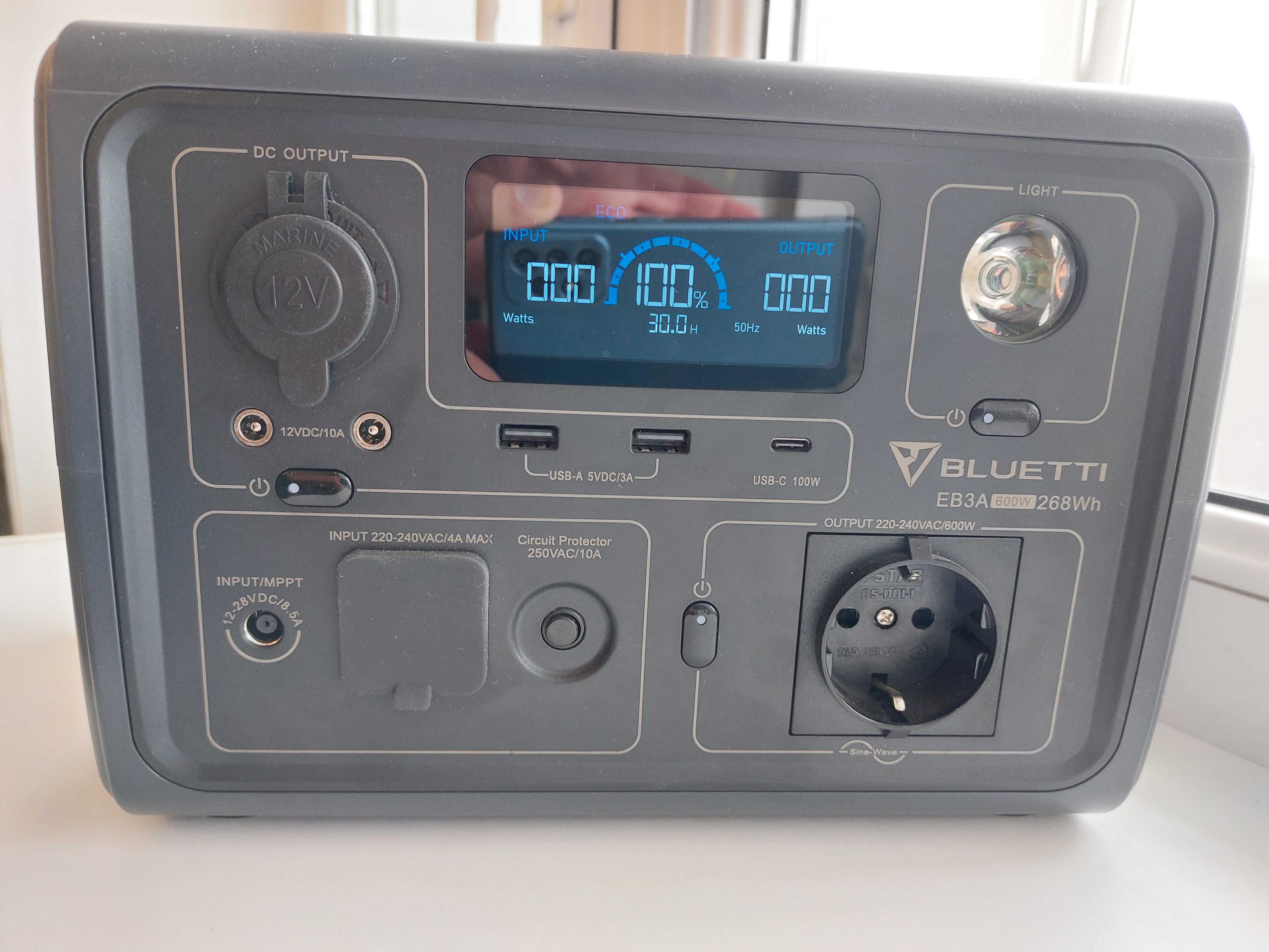 Зарядна станція Bluetti EB3A EU (268 Wh, nom.600 W, lift. 1200 Wt)