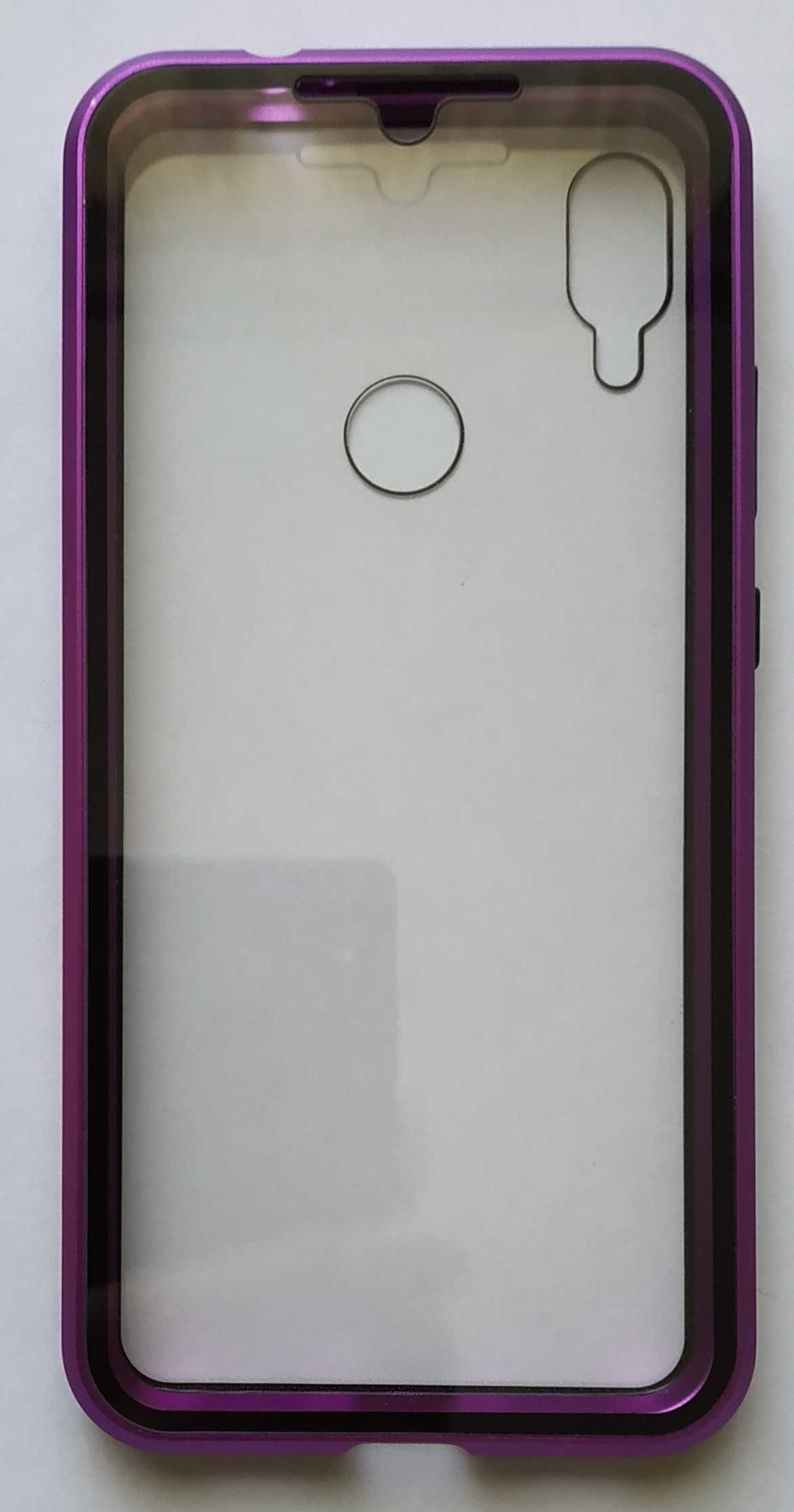Магнітний чохол Xiaomi Redmi Note 7 загартоване скло, рожевий