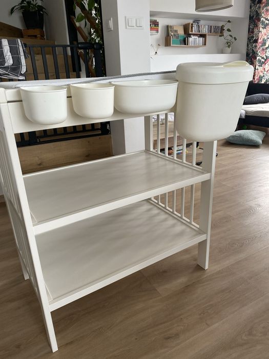 Gulliver przewijak z matą Vädra + pojemniki + przescieradla IKEA