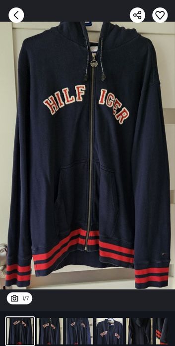 Tommy Hilfiger XL bluza z kapturem granatowa bawełna boss armani gucci
