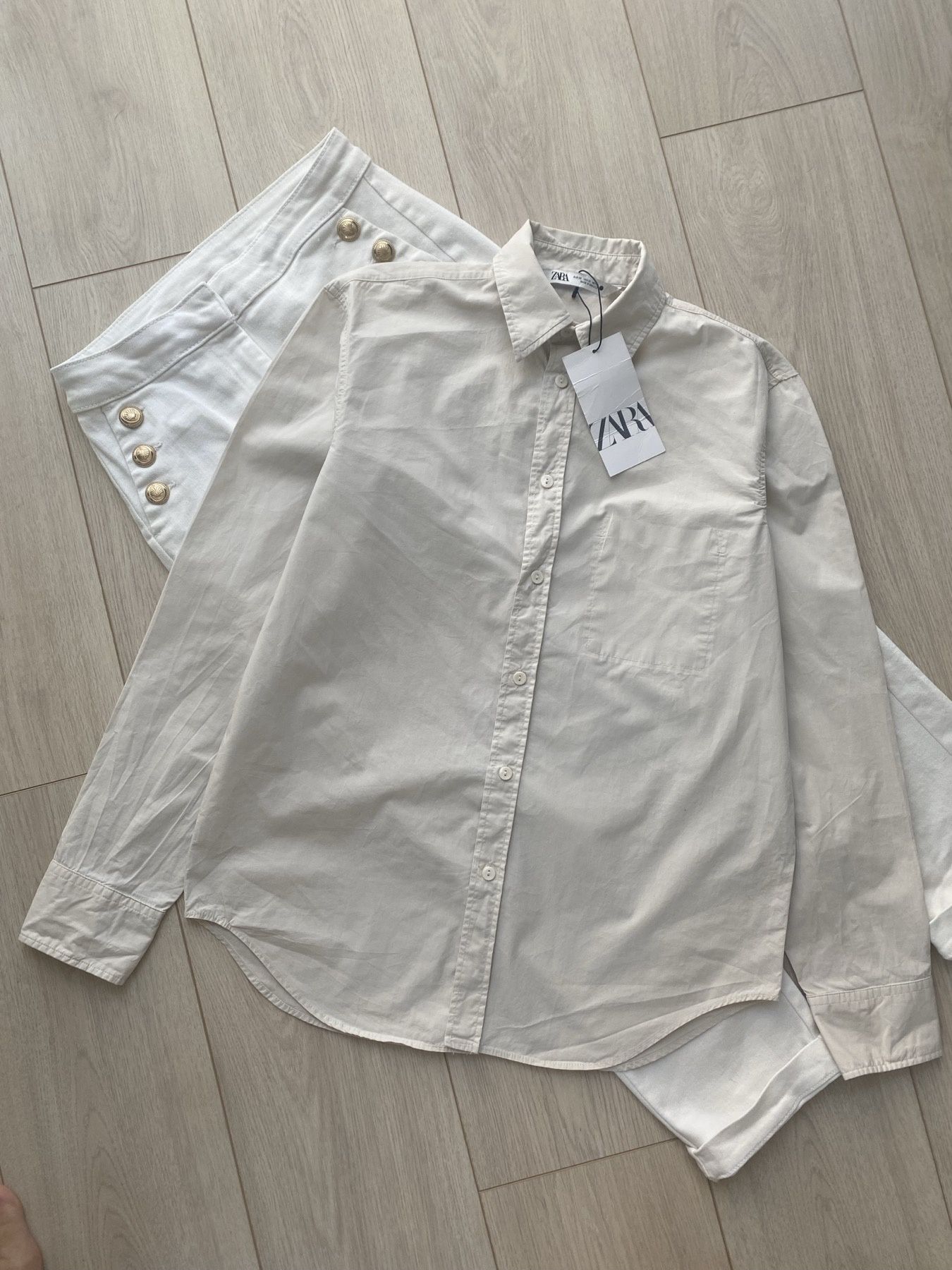 Zara женская рубашка оверсайз, сорочка оверсайз, блузка