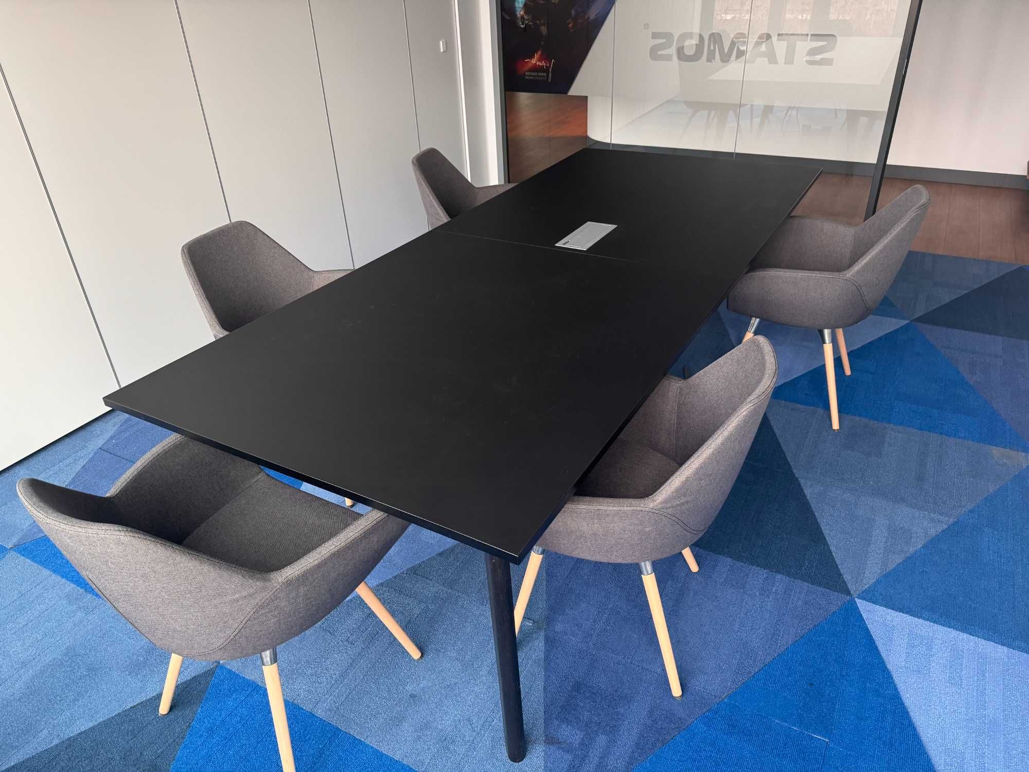 Stół konferencyjny stół drewniany czarny Loft biurko