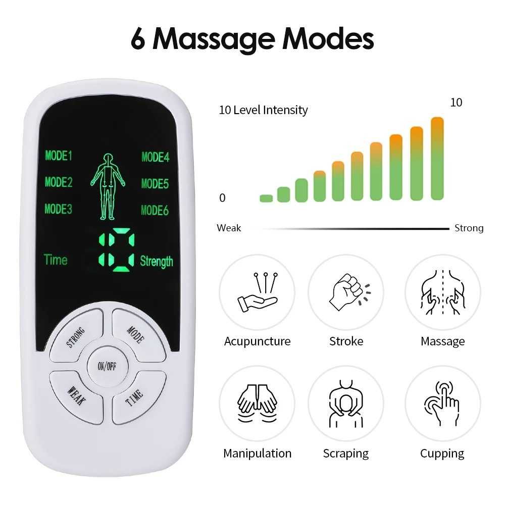 Estimulador Elétrico de Terapia Muscular EMS - Máquina TENS