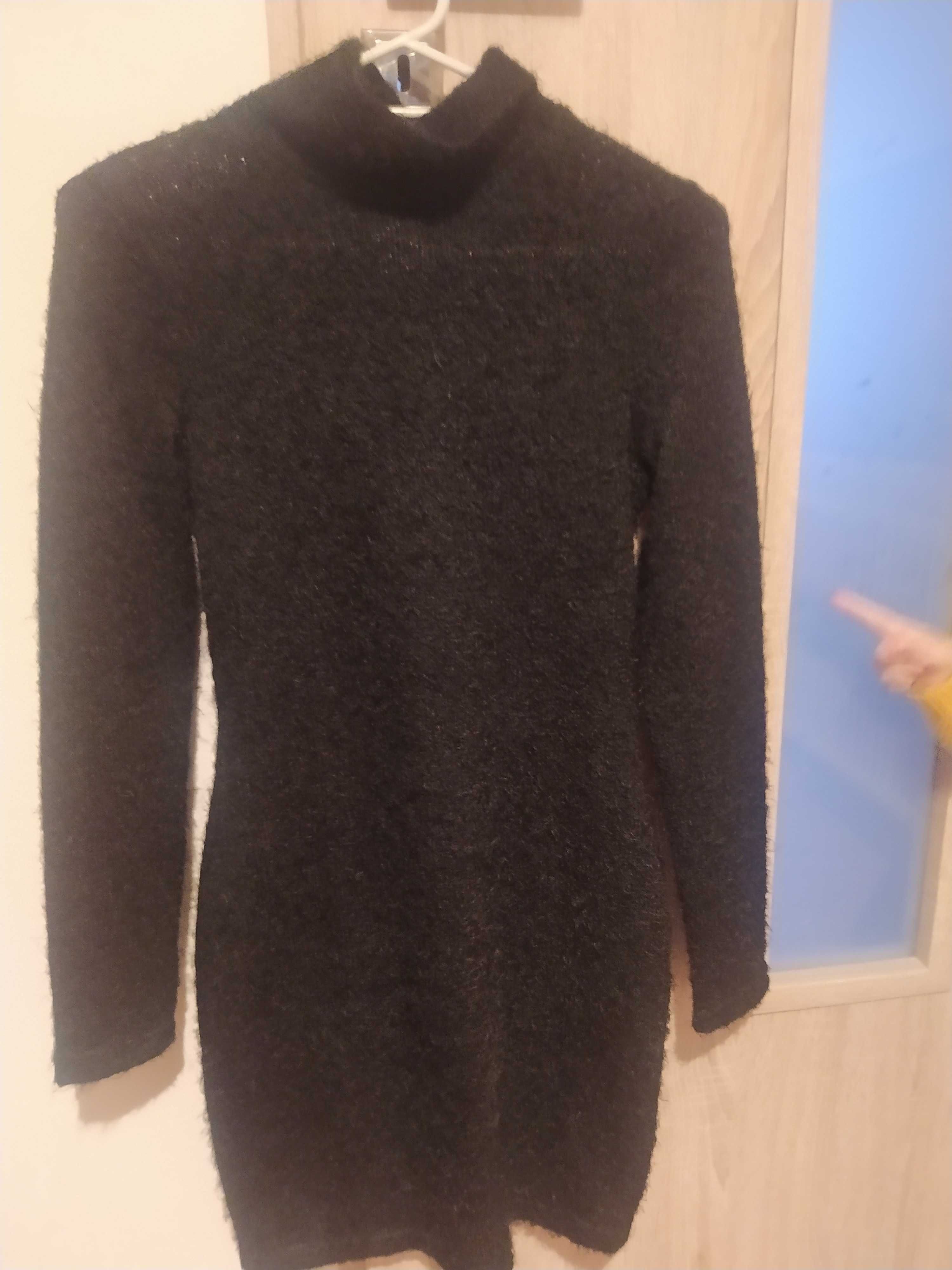 Długi czarny sweter Shein rozmiar S