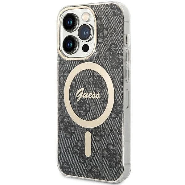 Etui Guess 4G MagSafe na iPhone 14 Pro - czarne