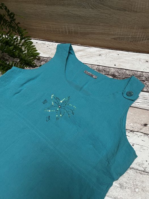 Bluzka z wiskozy, top, cekiny, plus size, 46