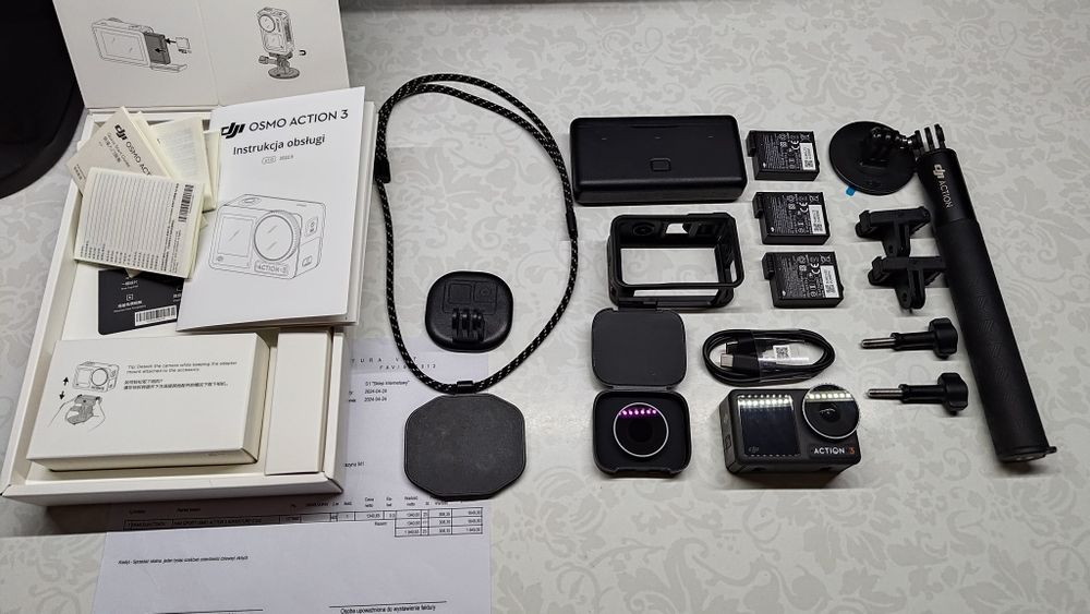 Kamera sportowa DJI osmo action 3 adventure combo/ gwarancja/ dodatki