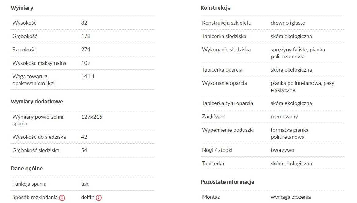 Narożnik Aversa | NOWY | eko-skóra | naprawione dno pojemnika | -30%