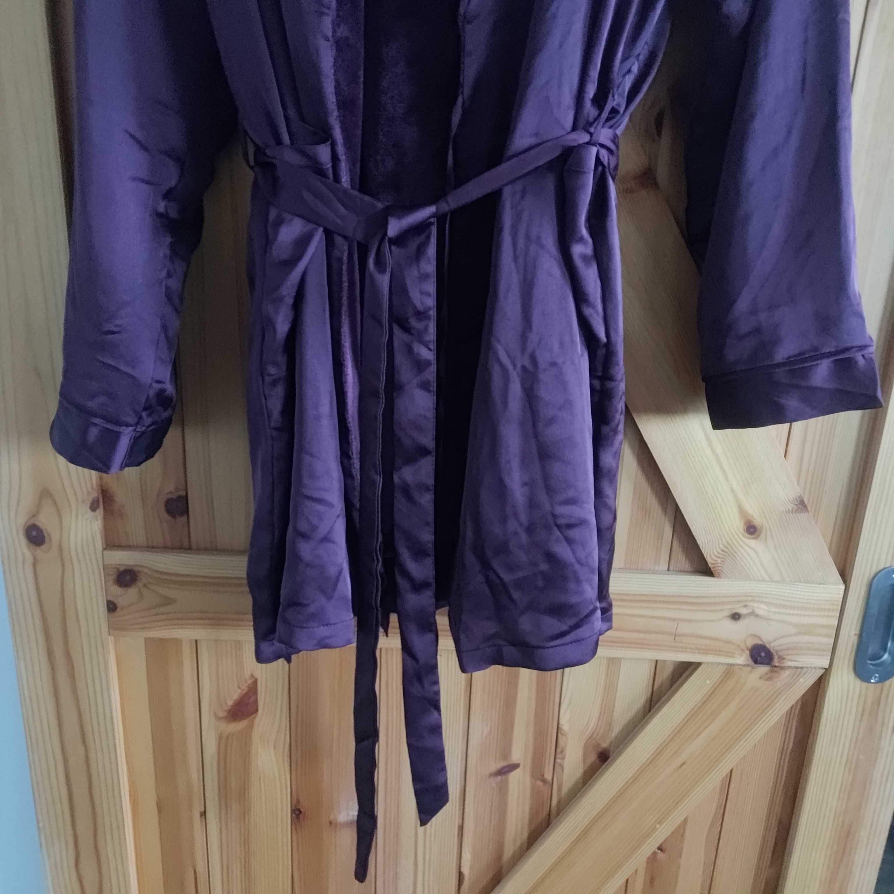 TANIO burgundowy szlafrok damski Etam rozmiar S-XL