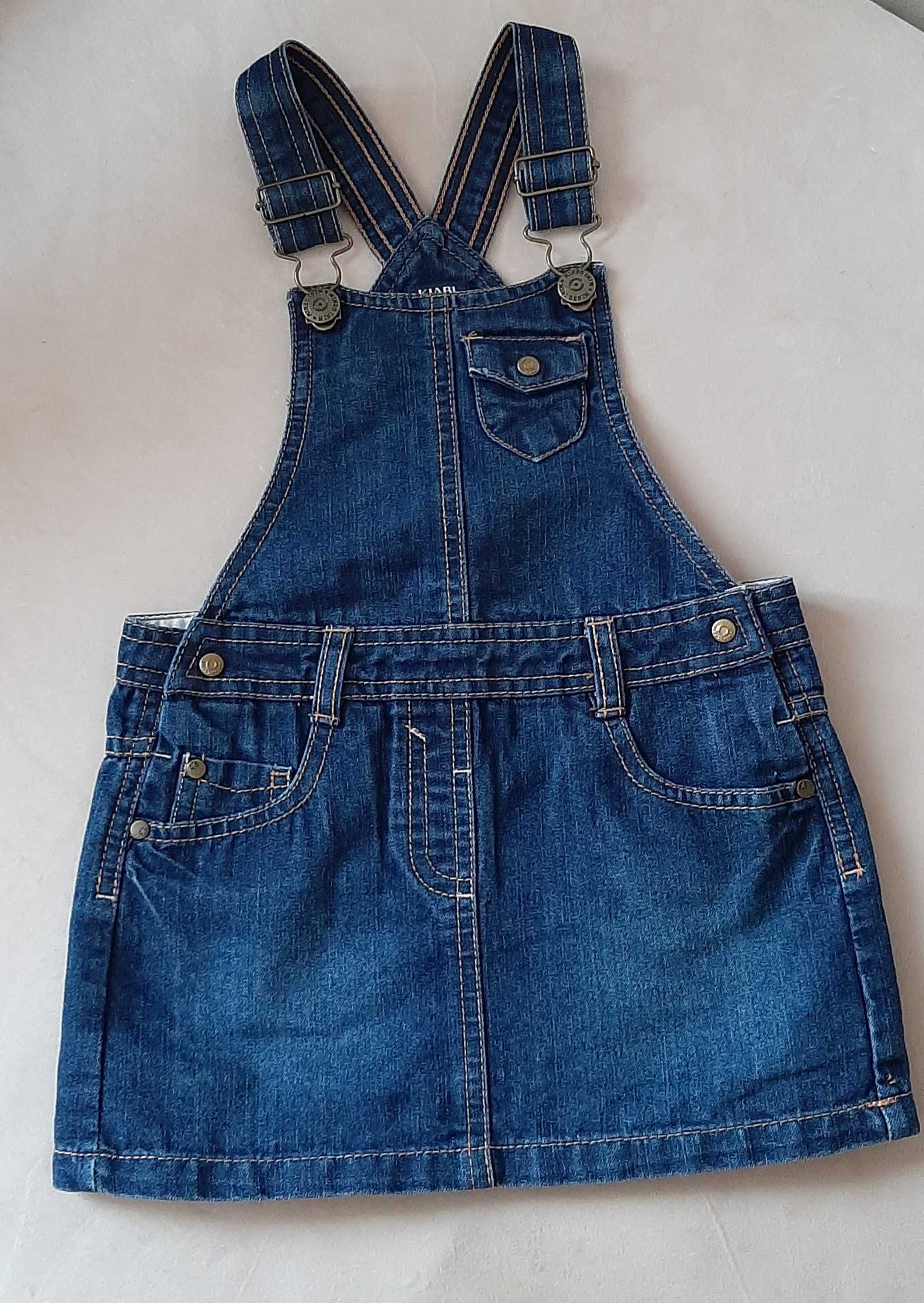 Новый Джинсовый комбинезон юбка для девочки 92-98 3года KIABI
