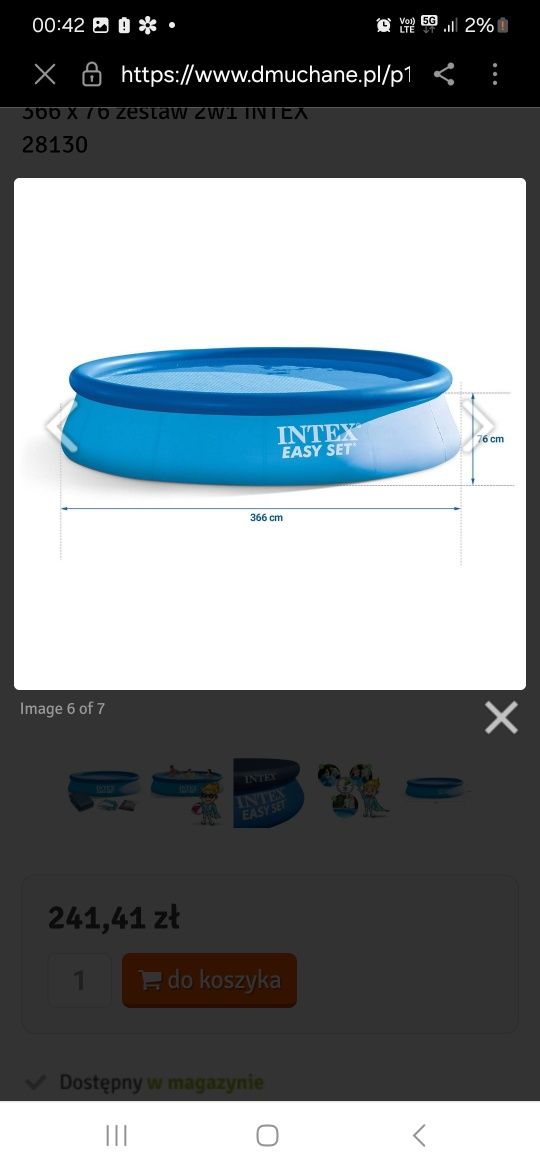 Intex basen rozporowy