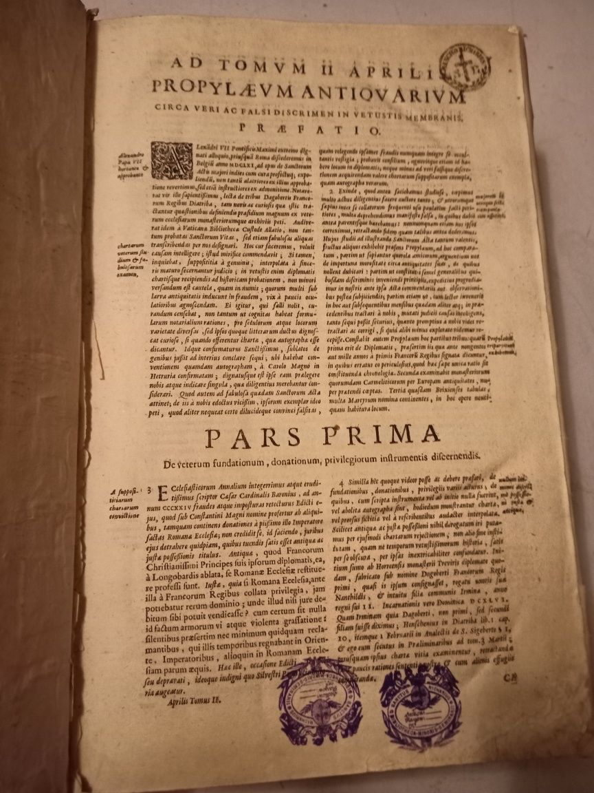 Starodruk 1675 "Propylaeum antiquarium circa veri ac falsi discrimen i