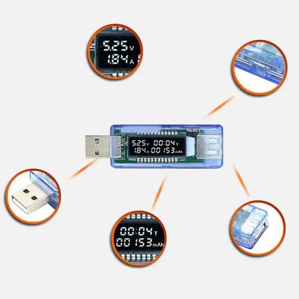USB тестер Keweisi KWS-V20 амперметр вольтметр вимірювач ємності