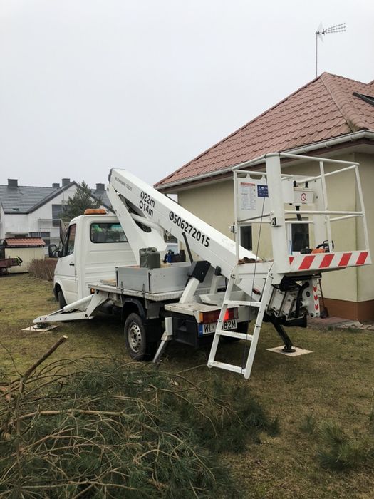 Wycinanie drzew alpinistyczne podnosnik koszowy frezarka Rebak