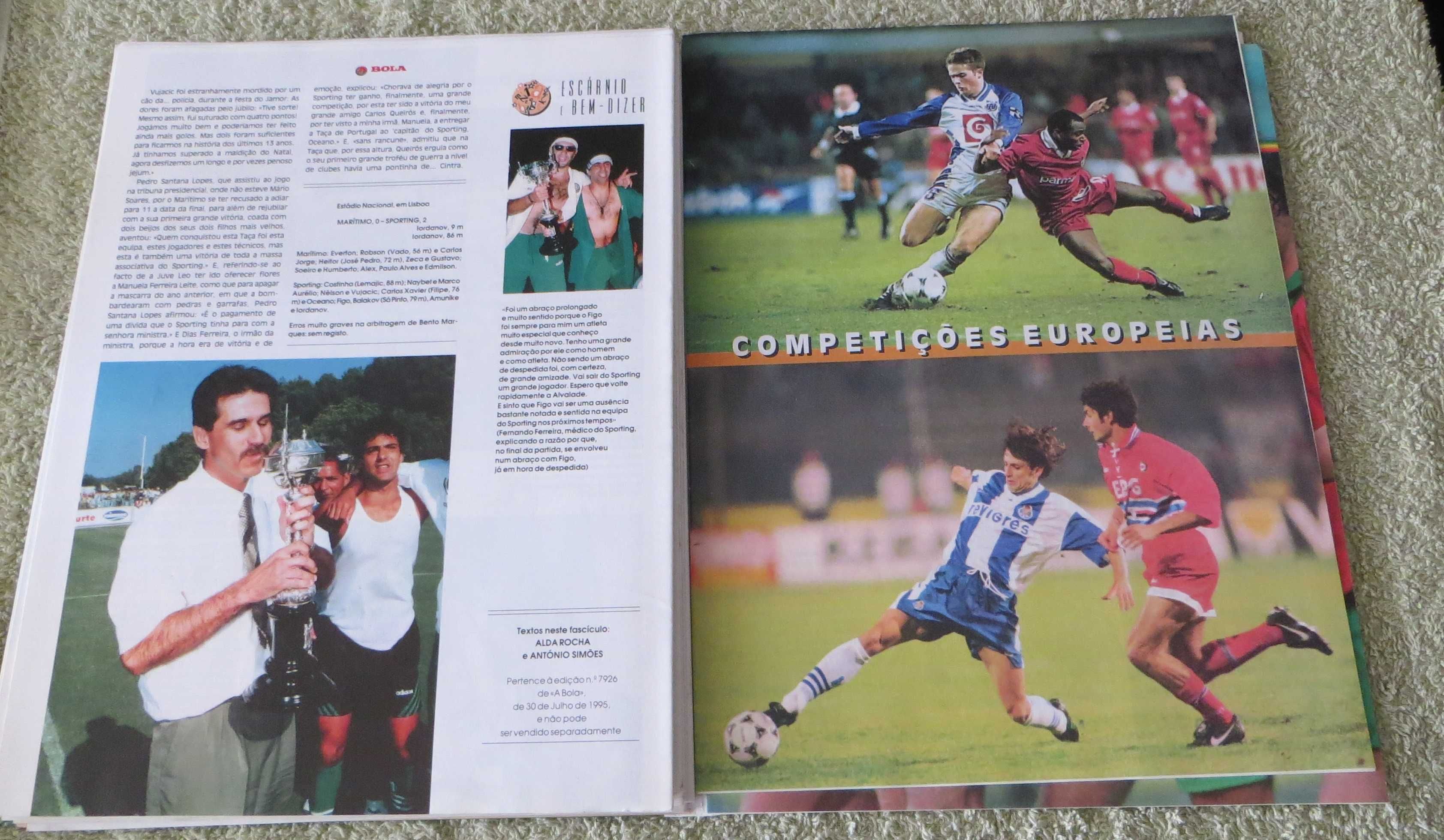Livro Anuário Futebol 94/95 - A Bola - Uma Época de Futebol - Novo