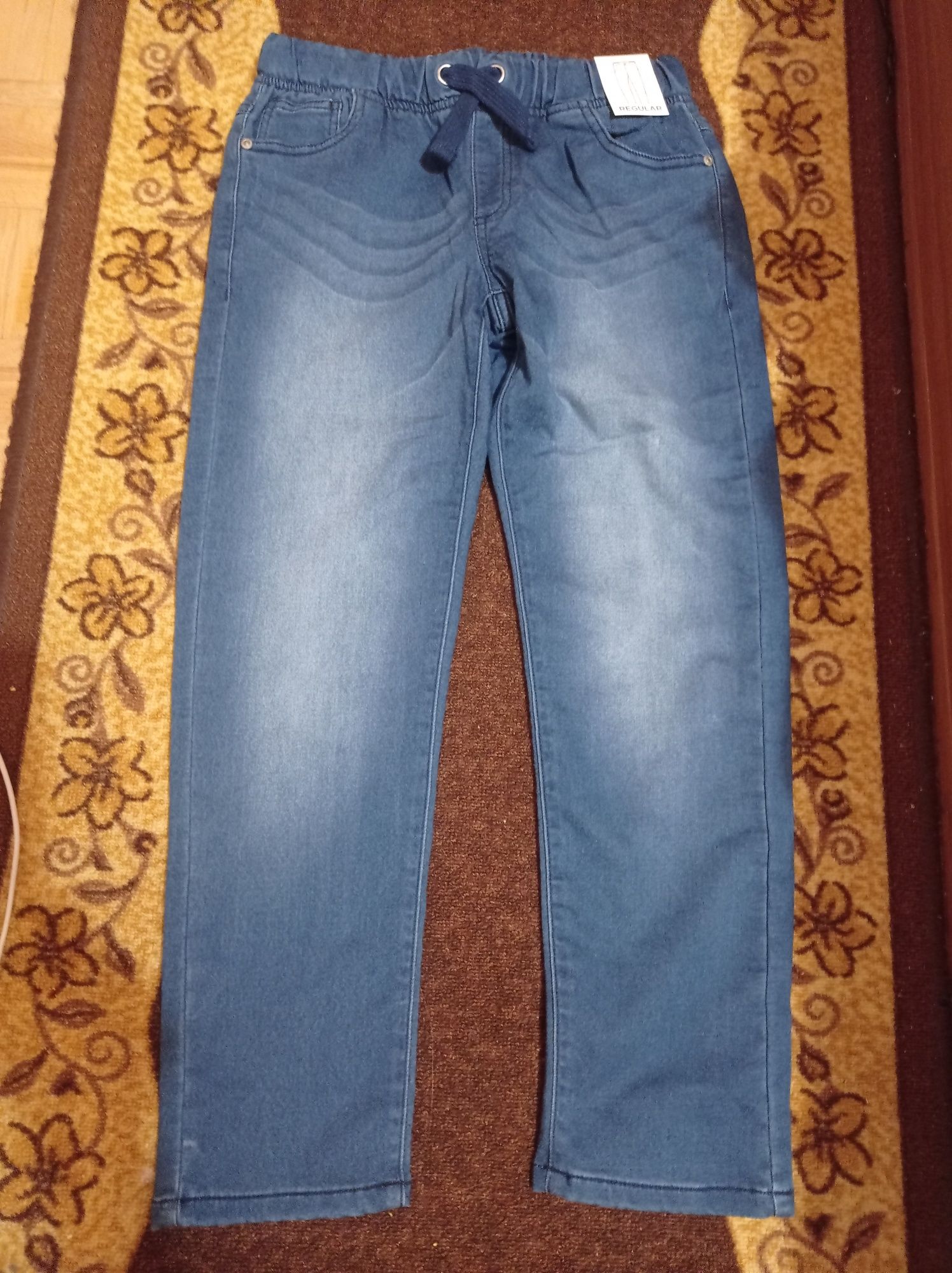 5 10 15 jeansy na gumie wygodne elastyczne spodnie rozm. 146/152
